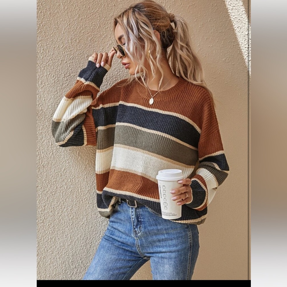 Striped Oversized Sweater Size M
